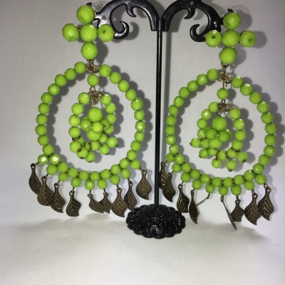 Green Flamenco Earrings